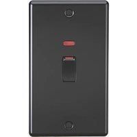 KNIGHTSBRIDGE ROUND EDGE MATT BLACK SWITCHES AND SOCKETS BLACK INSERT