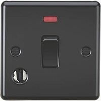 KNIGHTSBRIDGE ROUND EDGE MATT BLACK SWITCHES AND SOCKETS BLACK INSERT