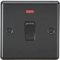 KNIGHTSBRIDGE ROUND EDGE MATT BLACK SWITCHES AND SOCKETS BLACK INSERT