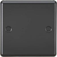 KnightsBridge 1G Blanking Raised Round Edge Plate - Matt Black