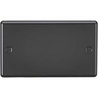 KNIGHTSBRIDGE ROUND EDGE MATT BLACK SWITCHES AND SOCKETS BLACK INSERT