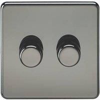 Knightsbridge 2-Gang 2-Way LED Intelligent Dimmer Switch Black Nickel (564PY)