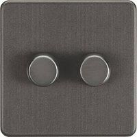 Knightsbridge 2-Gang 2-Way LED Intelligent Dimmer Switch Smoked Bronze (191PY)