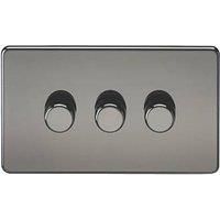 Knightsbridge 3-Gang 2-Way LED Intelligent Dimmer Switch Black Nickel (832PX)