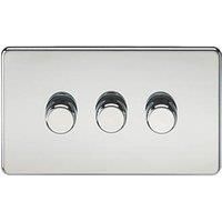 Knightsbridge 3-Gang 2-Way LED Intelligent Dimmer Switch Polished Chrome (172PX)