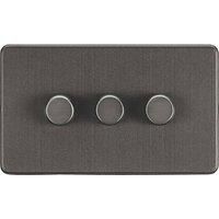 Knightsbridge 3-Gang 2-Way LED Intelligent Dimmer Switch Smoked Bronze (669PX)