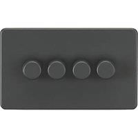 Knightsbridge 4-Gang 2-Way LED Intelligent Dimmer Switch Anthracite (969PY)