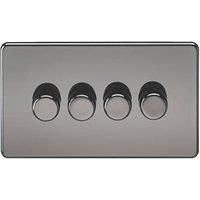 Knightsbridge 4-Gang 2-Way LED Intelligent Dimmer Switch Black Nickel (598PY)