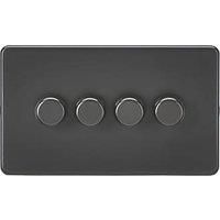 Knightsbridge 4-Gang 2-Way LED Intelligent Dimmer Switch Matt Black (631PX)