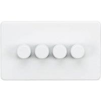 Knightsbridge 4-Gang 2-Way LED Intelligent Dimmer Switch Matt White (446PY)