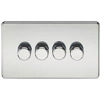 Knightsbridge 4-Gang 2-Way LED Intelligent Dimmer Switch Polished Chrome (198PY)