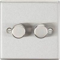 Knightsbridge 2-Gang 2-Way LED Intelligent Dimmer Switch Brushed Chrome (319PY)