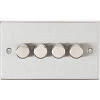 Knightsbridge 4-Gang 2-Way LED Intelligent Dimmer Switch Brushed Chrome (321PY)