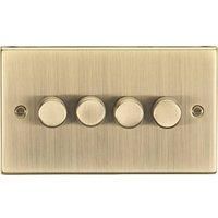 Knightsbridge 4-Gang 2-Way LED Intelligent Dimmer Switch Antique Brass (624PX)