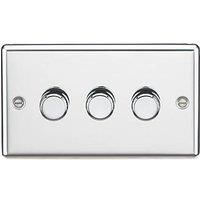 Knightsbridge 3-Gang 2-Way LED Intelligent Dimmer Switch Polished Chrome (477PX)