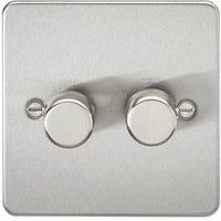 Knightsbridge 2-Gang 2-Way LED Intelligent Dimmer Switch Brushed Chrome (928PX)