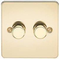 Knightsbridge 2-Gang 2-Way LED Intelligent Dimmer Switch Polished Brass (806PX)