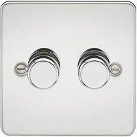 Knightsbridge 2-Gang 2-Way LED Intelligent Dimmer Switch Polished Chrome (133PX)