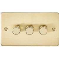 Knightsbridge 3-Gang 2-Way LED Intelligent Dimmer Switch Brushed Brass (505PY)