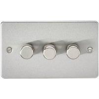 Knightsbridge 3-Gang 2-Way LED Intelligent Dimmer Switch Brushed Chrome (843PY)