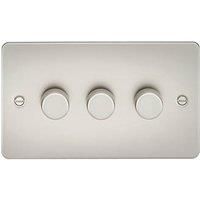 Knightsbridge 3-Gang 2-Way LED Intelligent Dimmer Switch Pearl (536PY)