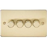Knightsbridge 4-Gang 2-Way LED Intelligent Dimmer Switch Brushed Brass (975PY)