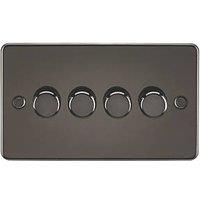 Knightsbridge 4-Gang 2-Way LED Intelligent Dimmer Switch Gunmetal (702PY)