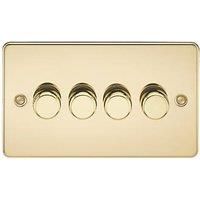 Knightsbridge 4-Gang 2-Way LED Intelligent Dimmer Switch Polished Brass (659PX)
