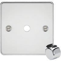 Knightsbridge 1G Dimmer Plate with Matching Metal Dimmer Cap - Polished Chrome