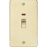 Knightsbridge FP82MNBB 45A 2-Gang DP Control Switch Brushed Brass with LED (104TY)