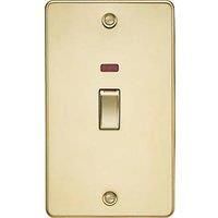 Knightsbridge 45A 2-Gang DP Control Switch Polished Brass with LED (815TX)