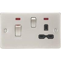 KnightsBridge 45A DP Switch and 13A switched socket with neons - pearl with white insert