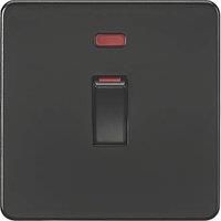 KnightsBridge 45A 1G DP switch with neon - matt black