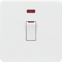 KnightsBridge Screwless 45A 1G DP Switch with Neon, Matt White