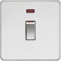 KnightsBridge 45A 1G DP Switch with Neon - Polished Chrome