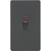 KnightsBridge 45A 2G DP Switch with Neon - Anthracite