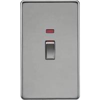 KnightsBridge 45A 2G DP Switch with Neon - Black Nickel