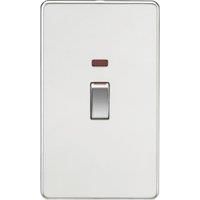 KnightsBridge 45A 2G DP Switch with Neon, Polished Chrome