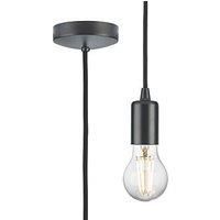 Knightsbridge 1.8m E27 Contemporary Pendant Set - Anthracite (8270L)