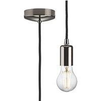 Knightsbridge 1.8m E27 Contemporary Pendant Set - Black Nickel, (8270L)