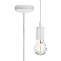 Knightsbridge 1.8m E27 Contemporary Pendant Set - Matt White, 8270L