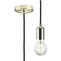 Knightsbridge 1.8m E27 Contemporary Pendant Set - Polished Brass