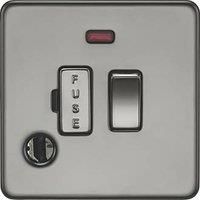 KNIGHTSBRIDGE BLACK NICKEL SCREWLESS Switches & Sockets ALL Inserts + USB
