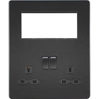 KnightsBridge Screwless Small Multimedia Combination Plate - Matt Black
