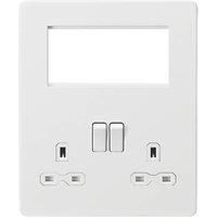 KNIGHTSBRIDGE MATT WHITE SCREWLESS Switches & Sockets WHITE Inserts + USB