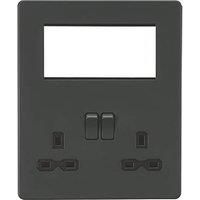 KnightsBridge Screwless Small Multimedia Combination Plate - Anthracite