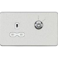 KNIGHTSBRIDGE BRUSHED CHROME SCREWLESS Switches & Sockets ALL Inserts + USB