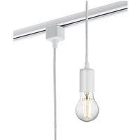 KnightsBridge 230V 1.8M E27 Contemporary Track Pendant - White