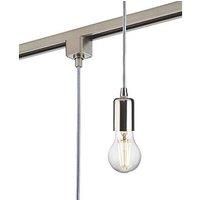 KnightsBridge 230V 1.8M E27 Contemporary Track Pendant - Brushed Chrome