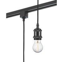KnightsBridge 230V 1.8M E27 Vintage Track Pendant - Black